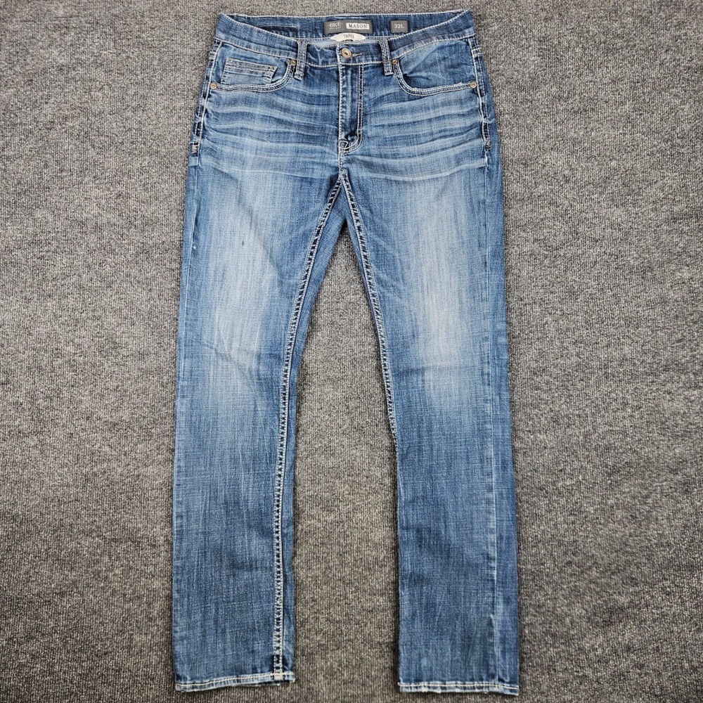 Buckle BKE Mason Taper Jeans Men's 32L (Fits 34x34) Med Wash Stretch Denim READ
